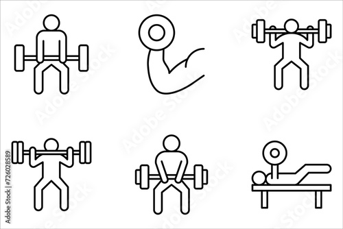 Weightlifter icon set vector sign symbol for design on white background
