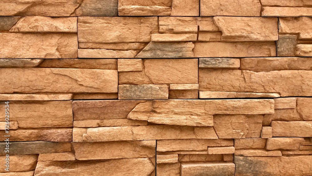 Obraz premium Modern brown and orange brick wall