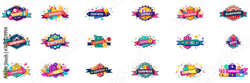 Sticker set with Surprise written on it.