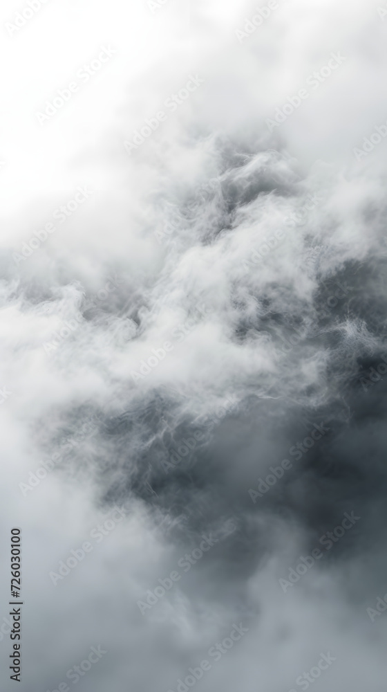 a white hazy fog background with some grey clouds