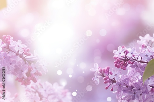 Branch of lilac flowers on bokeh background. Spring nature. © MadMouse