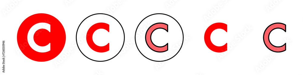 Copyright icon set illustration. copyright sign and symbol