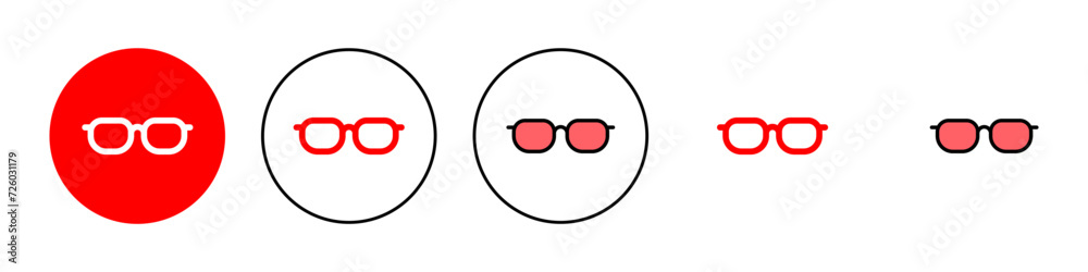 Glasses icon set illustration. Glasses sign and symbol