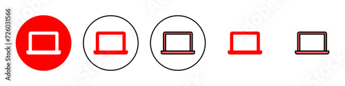 Laptop icon set illustration. computer sign and symbol photo