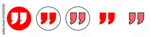 Quote icon set illustration. Quotation mark sign and symbol