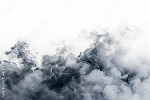 charcoal fog and smoke isolated on white photo