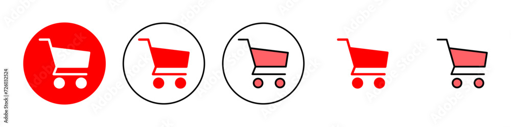 Shopping icon set illustration. Shopping cart sign and symbol. Trolley icon Shopping icon set illustration. Shopping cart sign and symbol. Trolley icon