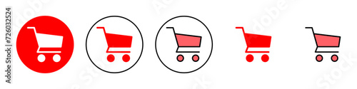 Shopping icon set illustration. Shopping cart sign and symbol. Trolley icon