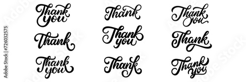 Black calligraphic Thank text