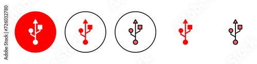 Usb icon set illustration. Flash disk sign and symbol. flash drive sign.