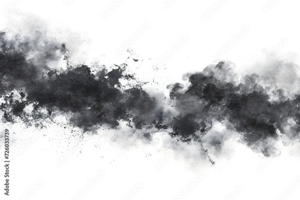black smoke clouds and white sand on a white background black smoke clouds and white sand on a white background