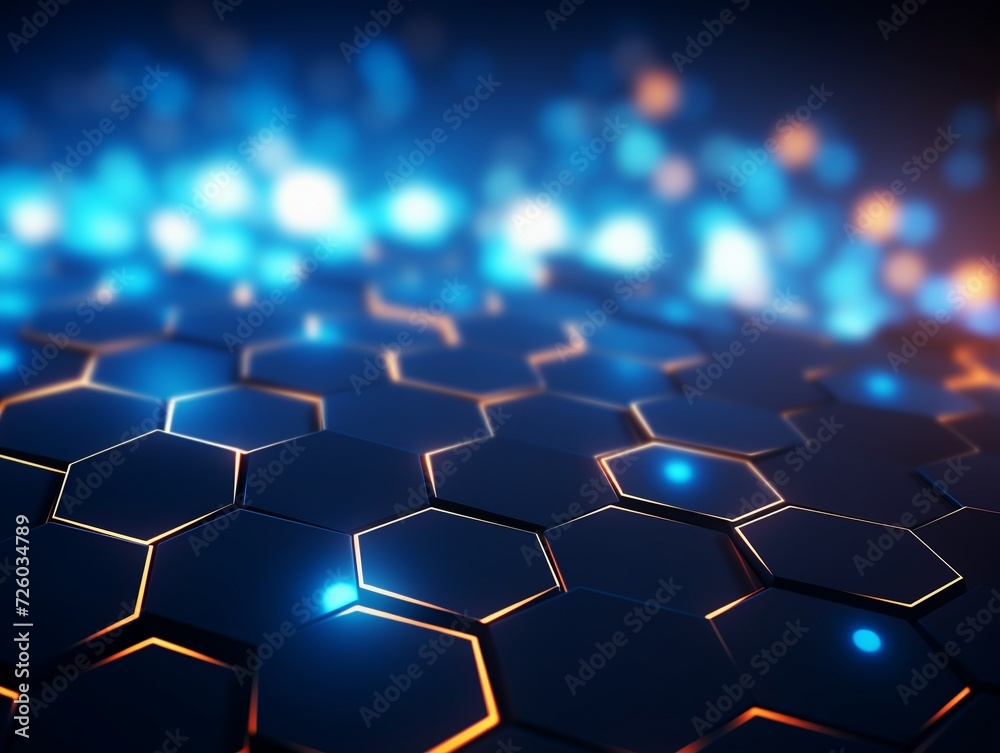 Hexagon pattern with glowing lights Hexagon pattern with glowing lights