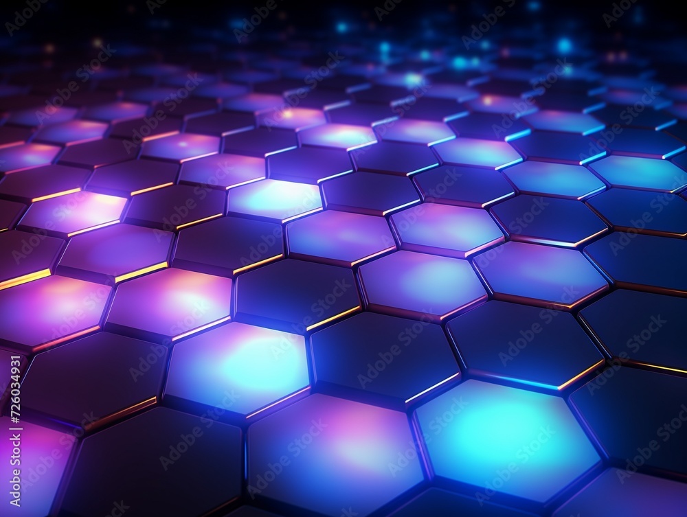 Hexagon pattern with glowing lights Hexagon pattern with glowing lights