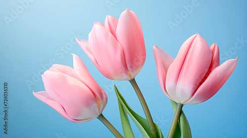 Tulips - Classic beauty - Pink flowers. © PETR BABKIN