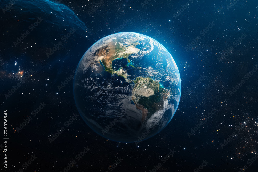 Abstract space and planet Earth. Background for design with selective focus and copy space. Abstract space and planet Earth. Background for design with selective focus and copy space.