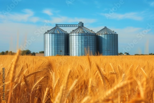 Elevator on a farm. Background with selective focus and copy space