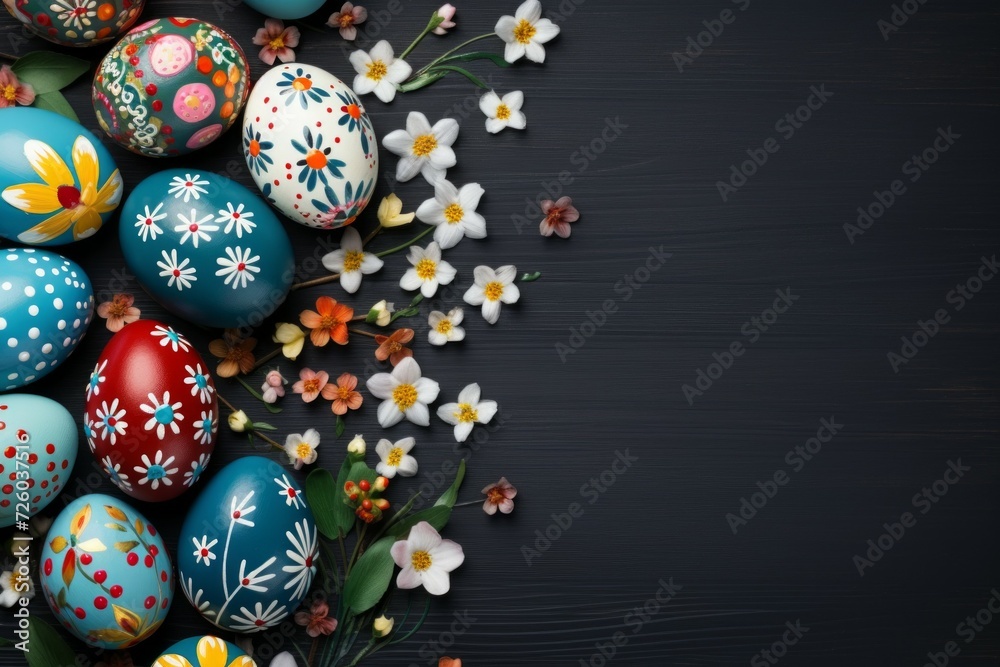 Eggs as the main holiday Easter symbol. Background with selective focus and copy space Eggs as the main holiday Easter symbol. Background with selective focus and copy space