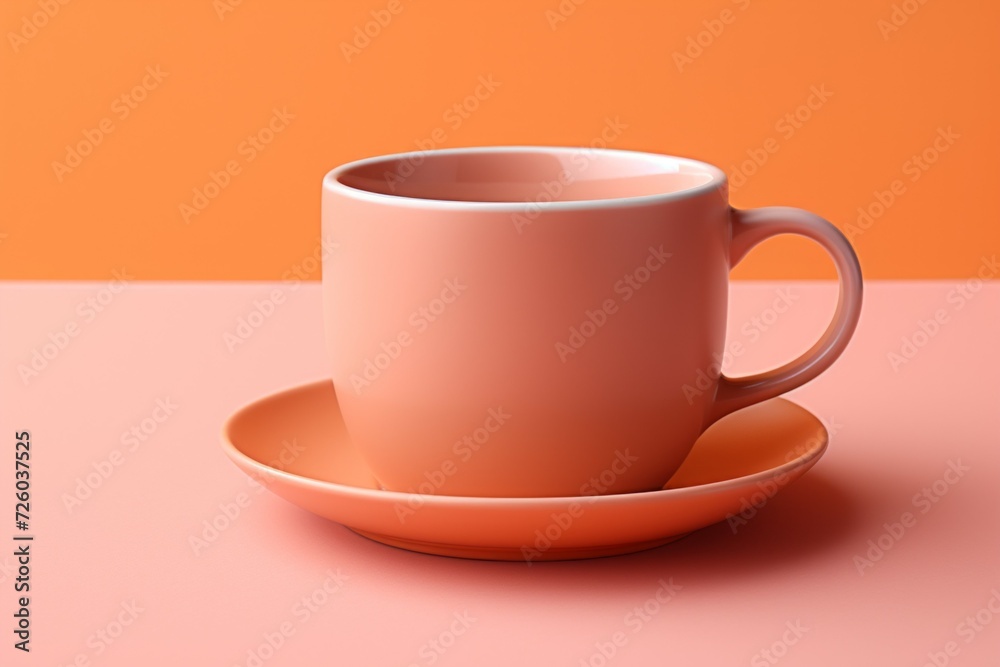 Coffee mug mockup in trendy color. Background with selective focus and copy space Coffee mug mockup in trendy color. Background with selective focus and copy space