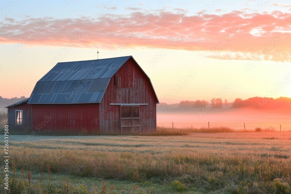 Farm barn. Background with selective focus and copy space Farm barn. Background with selective focus and copy space