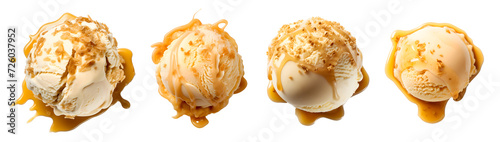 honeychip ice cream scoop , isolated on a Transparent Background.
 photo