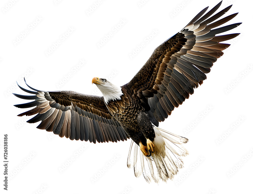 Obraz premium a bald eagle flying with its wings spread