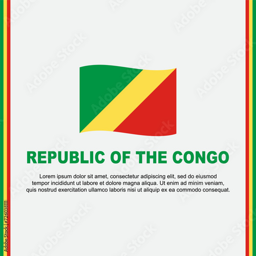 Free Download Republic Of The Congo Flag Background Design Template. Republic Of The Congo Independence Day Banner Social Media Post. Cartoon - GFXLoad