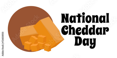 National Cheddar Day, horizontal poster or banner design about popular food