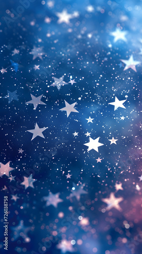 a blue star studded background full of white stars