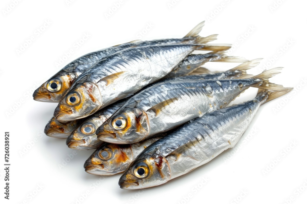 White background with well shaped Iwashi Sardines White background with well shaped Iwashi Sardines