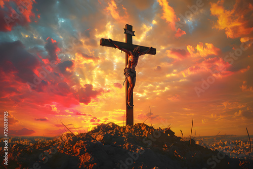 Photographie Crucifixion of Jesus Christ on the cross