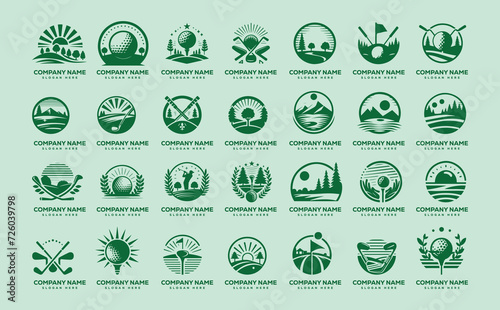 Golf club logo icon set template