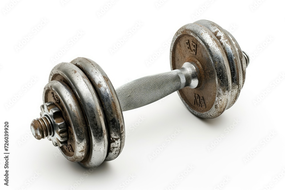 Fototapeta premium Isolated metal dumbbell and weights