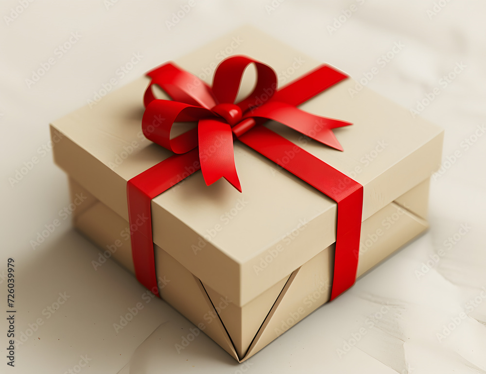 Obraz premium a gift box with a red ribbon and bow 