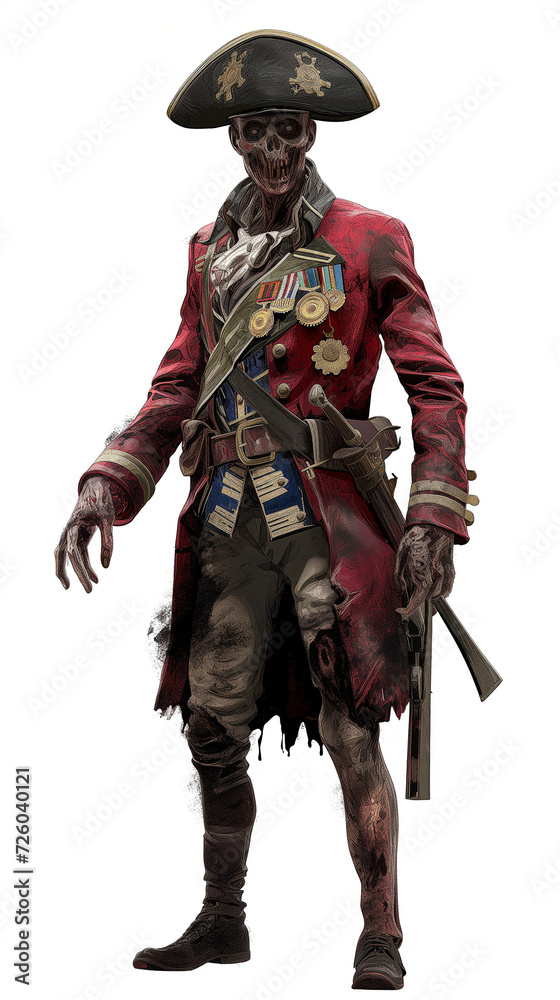 Zombie Pirate Captain in Regalia - Fantasy Illustration
Zombie Pirate Captain in Regalia - Fantasy Illustration