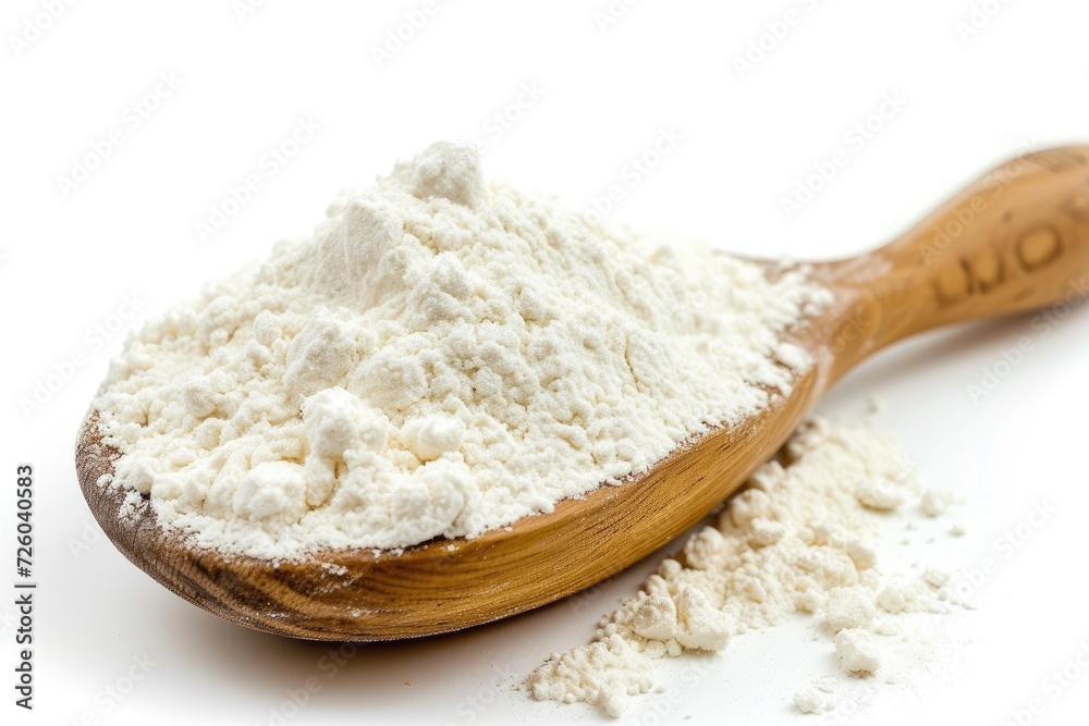 Tapioca flour against a white backdrop Tapioca flour against a white backdrop