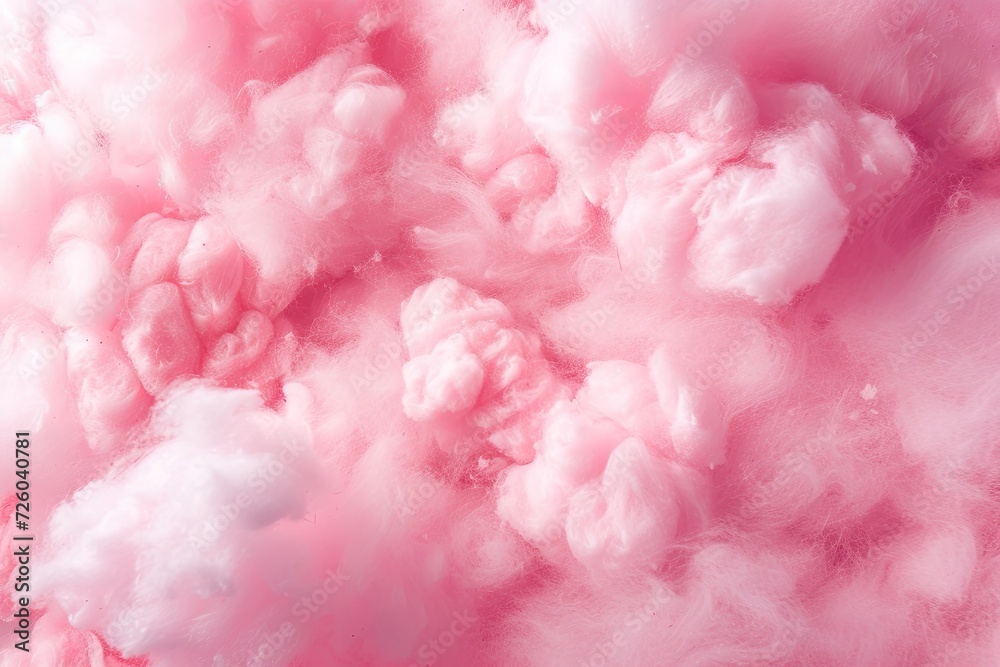 Strawberry flavored cotton candy with a pink background or texture Strawberry flavored cotton candy with a pink background or texture