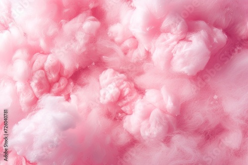 Strawberry flavored cotton candy with a pink background or texture