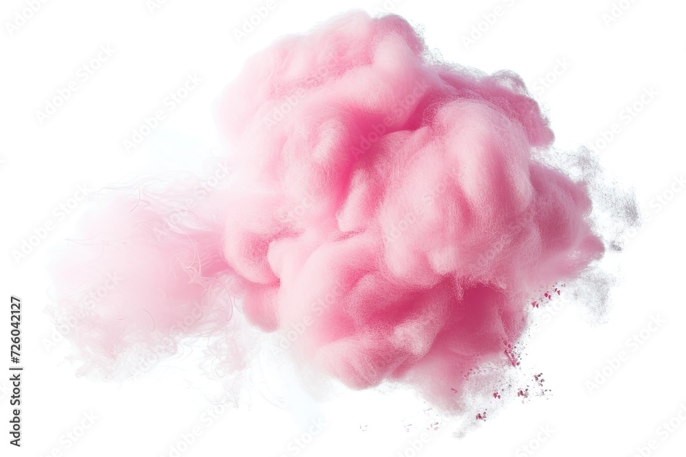 Pink cotton candy isolated on white