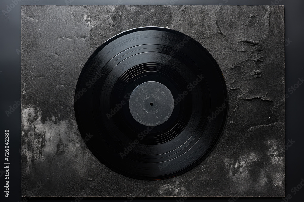 Obraz premium Old black vinyl record cover