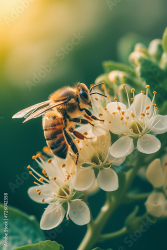 honeybee and the allure of nature's freshness © saulo_arts
