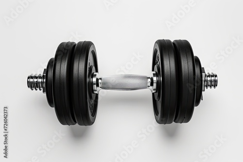 White background with black dumbbells