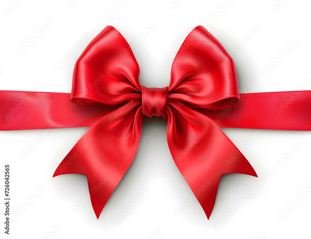 red bow isolated on a white background, 