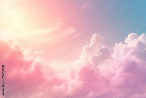 Soft blurred pastel sky with a pink hue serving as a background for a Valentine themed scene or wallpaper