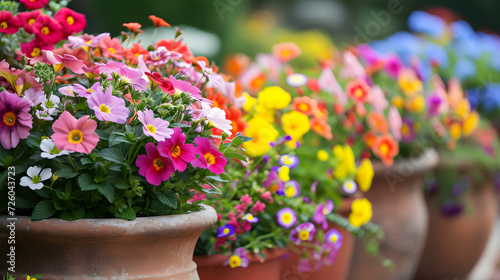 Beautiful flowers in pots