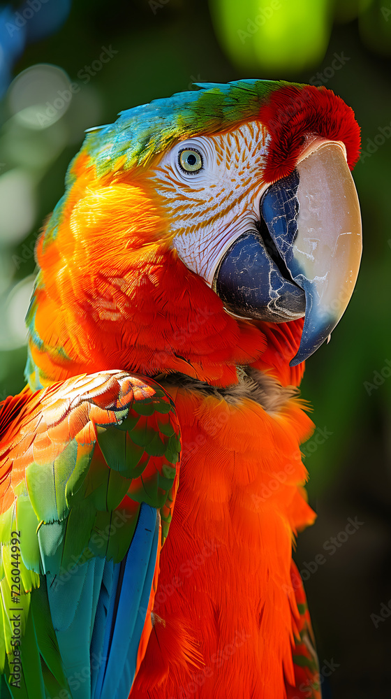 Obraz premium Close-up of a colorful parrot