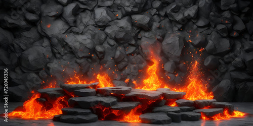 lava crack backgrounds | Lava Magma With Rocks | hell background | Intense Lava with Jagged Rock