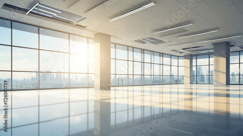 Light modern office  beautiful background. Business Work Room Concept. Beautiful professional sunlight