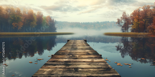 self-respect, walk alone with dignity, accomadation ladder, wooden pier on lake reflecting clouds, wooden bridge, lake view, lake view , courageous  photo