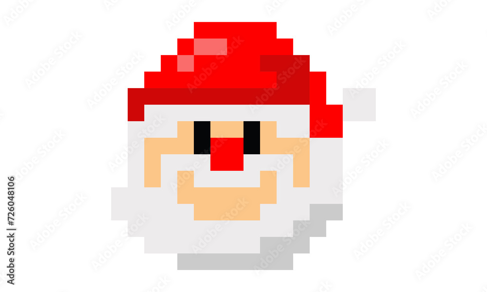 Pixel art of santa claus vector