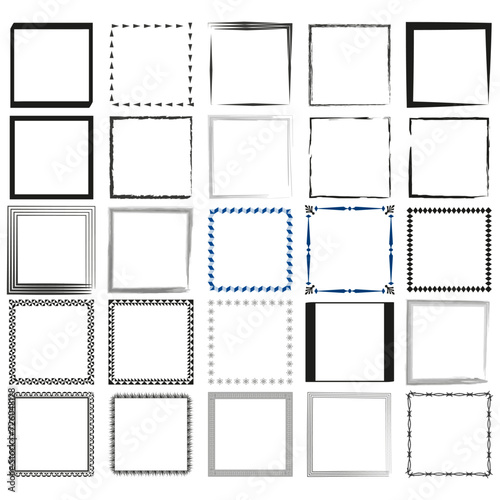Handdrawn square frame. Vector illustration. EPS 10.